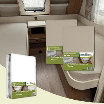 Textielpakket Caravan enkele bedden Fendt-Hobby enz - 2, Huis en Inrichting, Verzenden, Nieuw, Wit