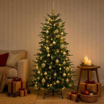 vidaXL Kunstmatige Inklapbare Kerstboom 120 cm 150 LEDs, Verzenden, Nieuw