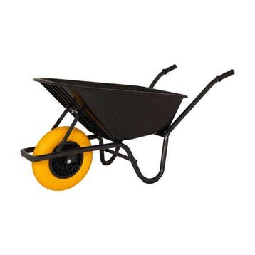 Kunststof Kruiwagen Zwarte Bak – 85 liter – Luchtband of, Ophalen of Verzenden, Nieuw