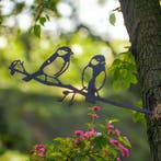 Tuindecoratie twee koolmezen | 29.0 cm 11.0 cm, Verzenden, Nieuw