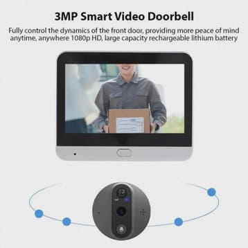 Slimme WiFi Deurcamera met 1080P HD, Nachtzicht en Bewegings, Verzenden, Nieuw
