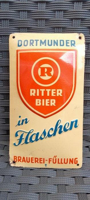 Ritter - Ritter Bier-schild, blikschild, deurplaat, circa, Antiek en Kunst