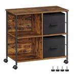 Industriële Archiefkast met 2 Stoffen Laden en Open Planken, Verzenden, Nieuw in verpakking