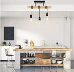 Nieuwe Moderne Houten Kroonluchter – Hanglamp met 3 Kabels, Huis en Inrichting, Lampen | Hanglampen, Verzenden, Nieuw, Hout