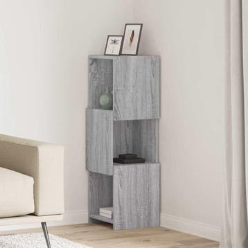 vidaXL Hoekkast 30,5x30x95cm Bewerkt hout Grijs Sonoma, Verzenden, Nieuw