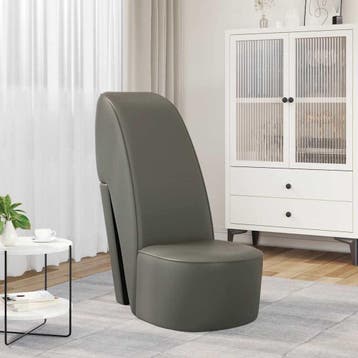 vidaXL Hakstoel kunstleer grijs, Huis en Inrichting, Verzenden, Nieuw