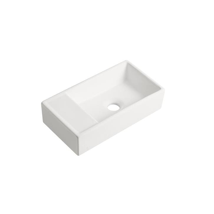 Fontein Ora 41x22x10cm mat wit inclusief afvoerplug links, Doe-het-zelf en Verbouw, Sanitair, Verzenden