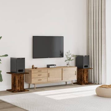 vidaXL Speakerstandaards 2 st 30x30x40 cm bewerkt hout, Muziek en Instrumenten, Verzenden, Nieuw