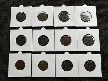 Nederlands-Indië. Diverse VOC Duiten (12x) (Zonder, Postzegels en Munten, Munten | Nederland