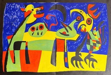 Joan Miro (1893-1983) - Le chien aboyant a la lune ... (Il
