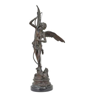 BRONZEN BEELD VAN CUPIDO DIE ZIJN BOOG SPANT (Interieur), Verzenden, Nieuw