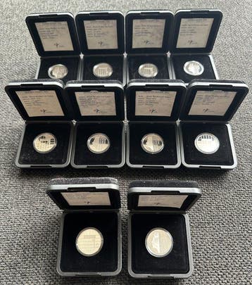 Nederland. Zilveren Gulden 2001 Prooflike (10x) in cassette, Postzegels en Munten, Munten | Nederland