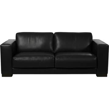 Leren bank Clear - 2,5 zits - Granada Black (zwart) - Poten, Huis en Inrichting, Bohemian, Eigentijds, Modern, Retro, Vintage