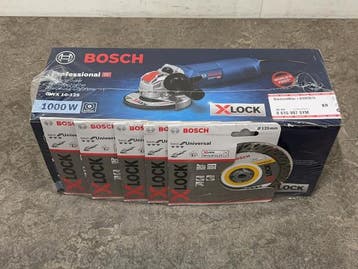 Veiling - Bosch professional haakse slijper ø125mm set 6-de, Doe-het-zelf en Verbouw, Gereedschap | Slijpmachines, Nieuw