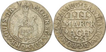 3 Mark 1754 Aachen (MuntenenBankbiljetten-Duitslandvoor1871), Verzenden