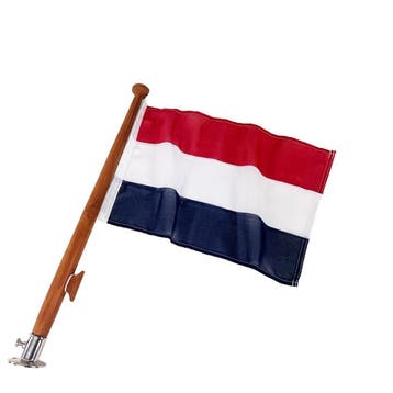 Teak Houten Vlaggenstok 75 cm Compleet met Houder en Nederla, Ophalen of Verzenden, Nieuw