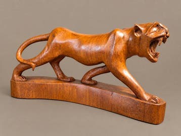 Beeld, Prachtige tijger - 16.5 cm - Hout