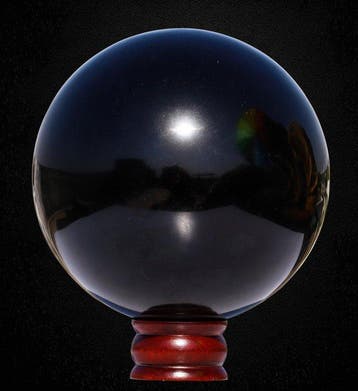 Grote 5,9 kg zwarte obsidiaan kristallen bol – 16,5 cm –
