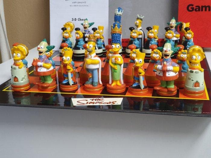 matt groening - Bordspel - The Simpsons 3-D Chess Game -, Antiek en Kunst, Antiek | Speelgoed