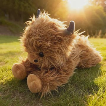 Zachte Pluche Koe Knuffel (25cm) - Schotse Hooglander Speelg
