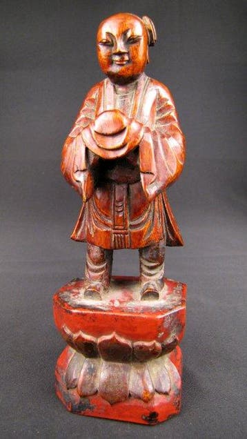 Huisaltaarfiguur van de „Gouden Jongen“ (Jintong / ) -
