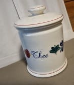 Boerenbont Voorraadpot Thee 1.5 ltr Aardewerk met wit deksel, Verzenden, Nieuw