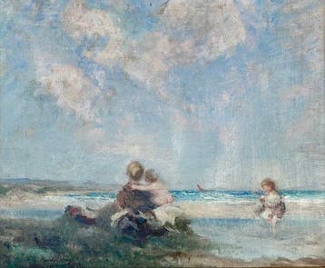William Hardie Hay (1859-1933) - Mother With Her Children On