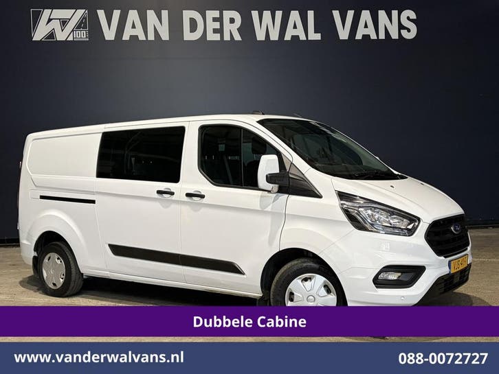 Ford Transit Custom | 2.0 TDCI L2H1 Dubbele Cabine, Auto's, Bestelauto's, Onderhoudsboekje, Te koop, Handgeschakeld, Diesel, Wit