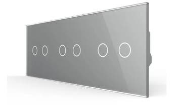 Livolo Touch Rolluik Schakelaar | 2 + 2 + 2 | Grijs Glas |, Ophalen of Verzenden, Nieuw, Schakelaar