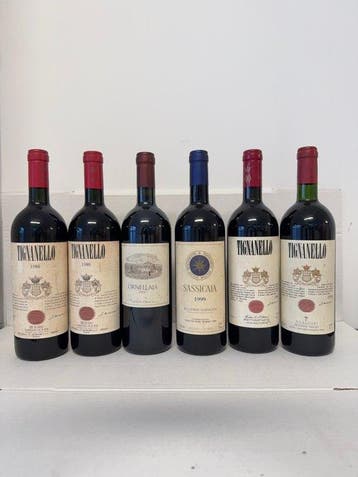 1980 x2, 1986, 1996 Marchesi Antinori Tignanello, 1999, Nieuw