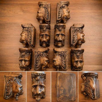 Antiek Architectonisch ornament (10) - 1880-1920 - 10x