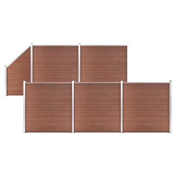 vidaXL Schuttingset 5 vierkant en 1 schuin 965x186 cm HKC, Verzenden, Nieuw, Hout