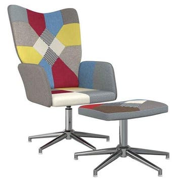 Patchwork Relaxstoel 62cm | B-keuze voor 56% Korting, Minder dan 75 cm, Ophalen of Verzenden, Zo goed als nieuw, Metaal