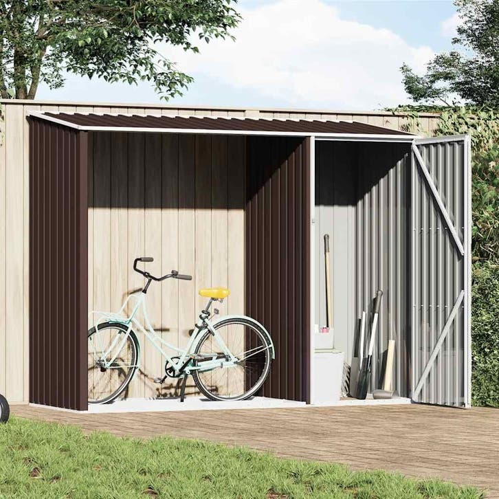 vidaXL Brandhoutschuur 245x98x159 cm gegalvaniseerd staal, Tuin en Terras, Tuinhuizen, Nieuw, Verzenden