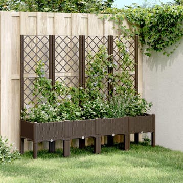 vidaXL Plantenbak met latwerk 160x40x142 cm polypropeen, Tuin en Terras, Verzenden, Nieuw, Minder dan 60 cm, 60 cm of meer