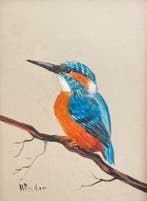 Henk Poeder (XX - Ijsvogel op een Tak