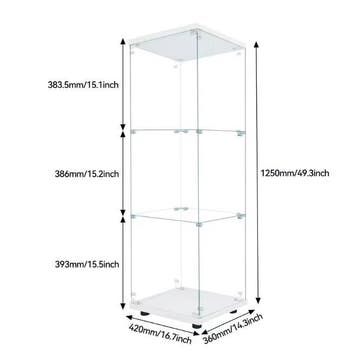 Glazen Vitrinekast met LED – 3 Lagen, Deur en Slot, Huis en Inrichting, Kasten | Vitrinekasten, Verzenden, Nieuw