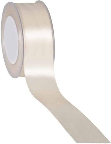 Dubbelsatijn lint Ivoor 38 mm rol 25 meter, Ophalen of Verzenden, Nieuw