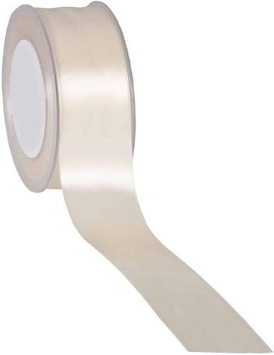 Dubbelsatijn lint Ivoor 38 mm rol 25 meter, Hobby en Vrije tijd, Knutselen, Nieuw, Ophalen of Verzenden
