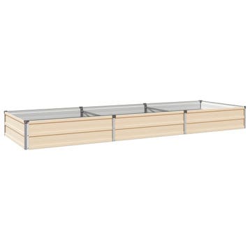vidaXL Verhoogd Tuinbed Ivoor 240 x 80 x 24 cm koudgewalst, Tuin en Terras, Minder dan 30 cm, Verzenden, Nieuw, Metaal