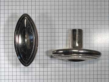 Knop ovaal glans nikkel 67 x 29 mm, Verzenden, Nieuw
