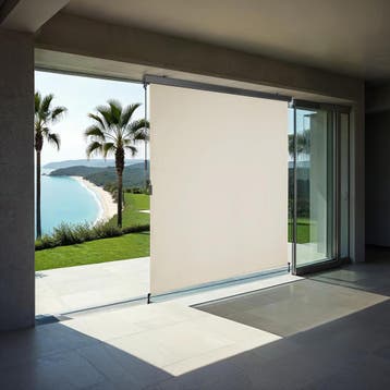 Zonnescherm Eloise met 2 wandhouders - 160 x 250 cm, beige, Tuin en Terras, Verzenden, Nieuw