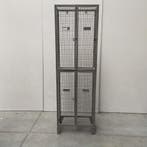 4-deurs grijze metalen gaaslockerkast - 197x62x32 cm, Ophalen of Verzenden, Nieuw