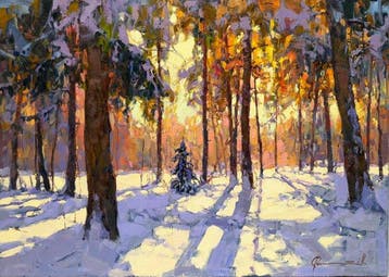 Sergei Flitov (1964) - Soleil dHiver au coeur de la Forêt -