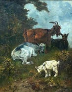 Henry Schouten (1860-1927) - Dieren in het gras