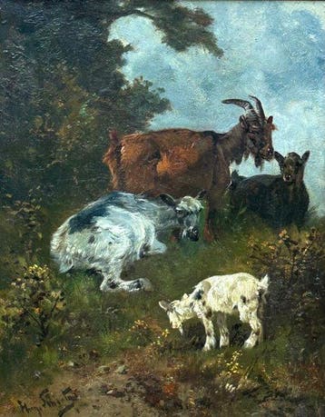 Henry Schouten (1860-1927) - Dieren in het gras