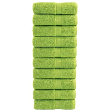 vidaXL Premium washandjes SOLUND 10 stuks appelgroen 30x30, Verzenden, Nieuw, Groen