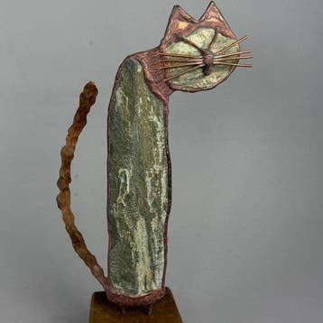 Jacek Drzymaa ( XX- XXI) - sculptuur, Large cat - 29 cm -