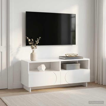 vidaXL TV-standaard 90 x 34,5 x 40 cm Hoogglans Wit Bewerkt, Verzenden, Nieuw, 50 tot 100 cm, Minder dan 100 cm