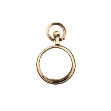 Antiek gouden medaillon met glas (Hanger of bedel), Ophalen of Verzenden, Gebruikt, Goud, Overige merken